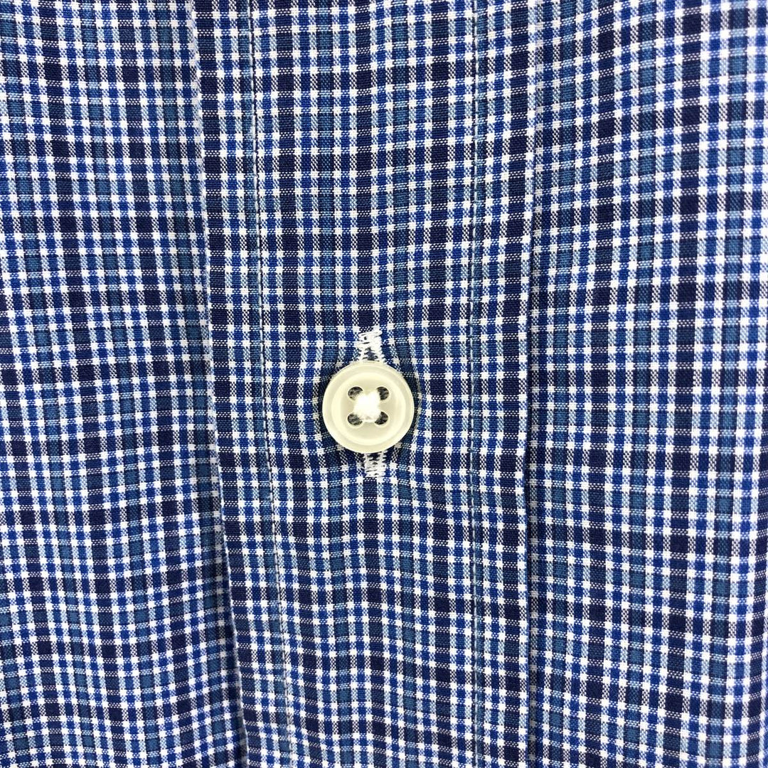 Ralph Lauren BLAKE long sleeve button down check shirt, men's size L cotton blue type Vintage Second Hand