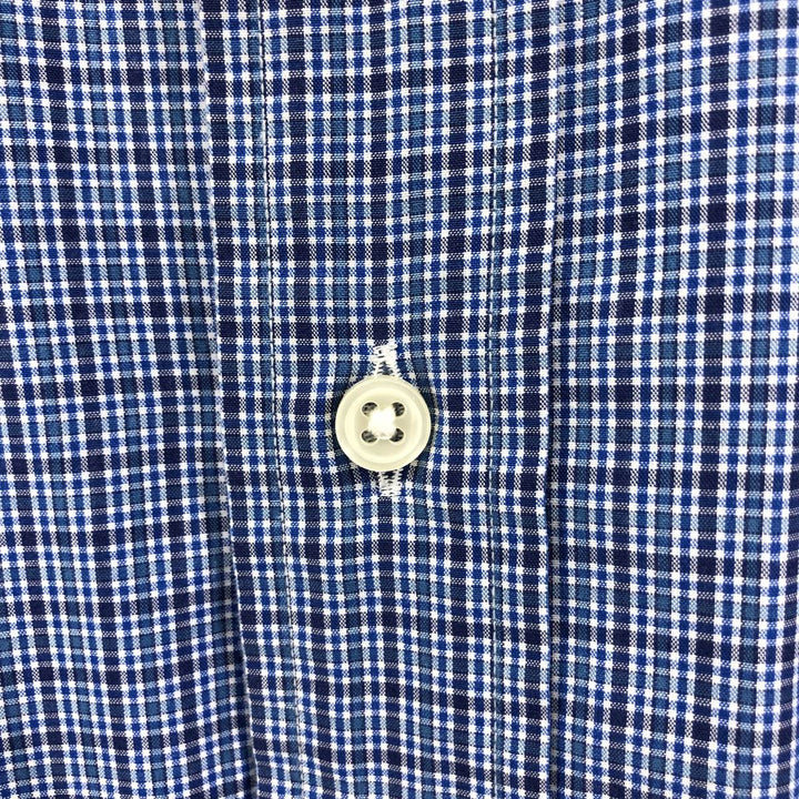 Ralph Lauren BLAKE long sleeve button down check shirt, men's size L cotton blue type Vintage Second Hand