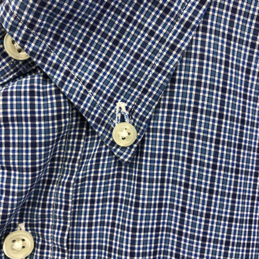 Ralph Lauren BLAKE long sleeve button down check shirt, men's size L cotton blue type Vintage Second Hand