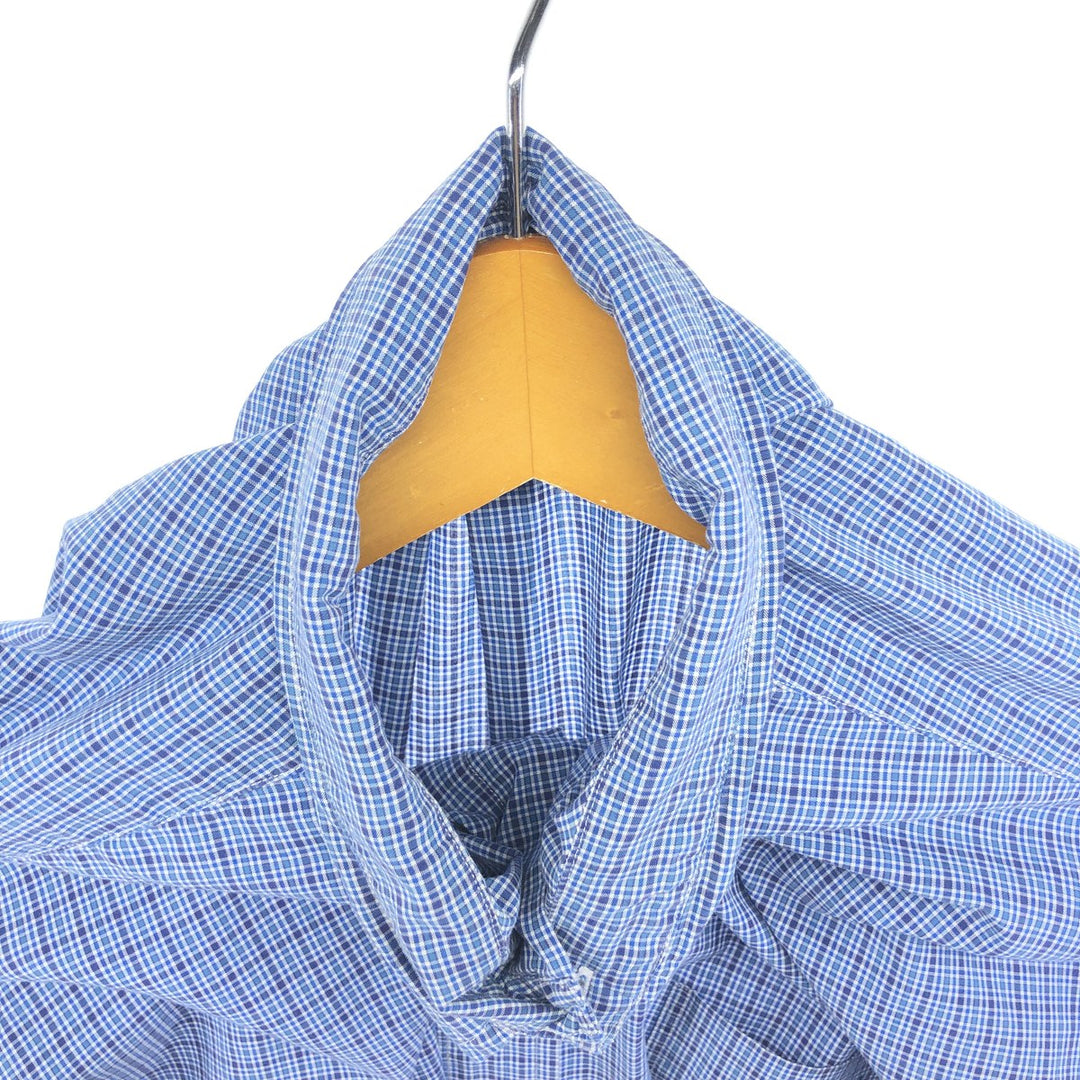 Ralph Lauren BLAKE long sleeve button down check shirt, men's size L cotton blue type Vintage Second Hand