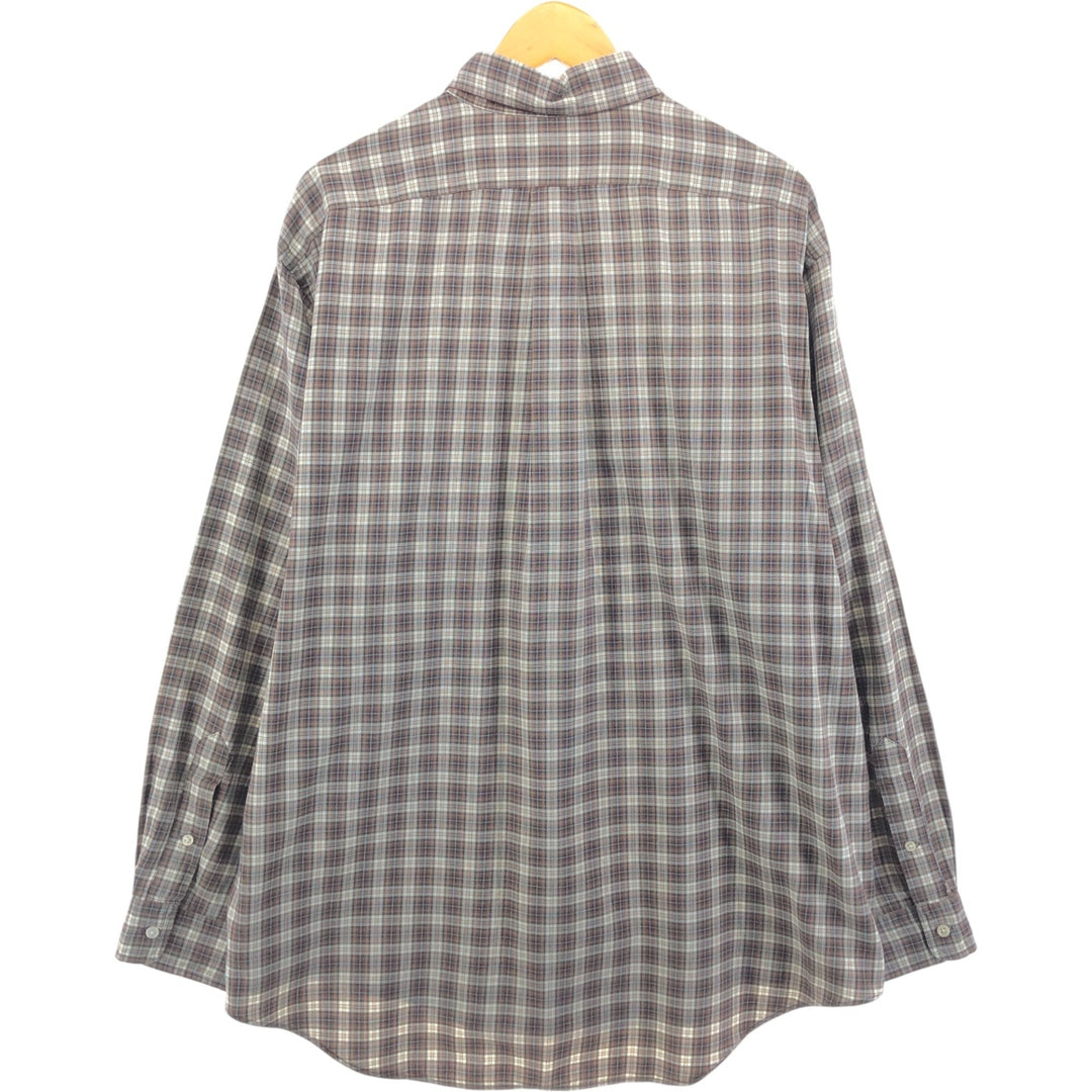 Ralph Lauren Classic Fit Long Sleeve Button Down Check Shirt Men's XL cotton brown type Vintage Second Hand