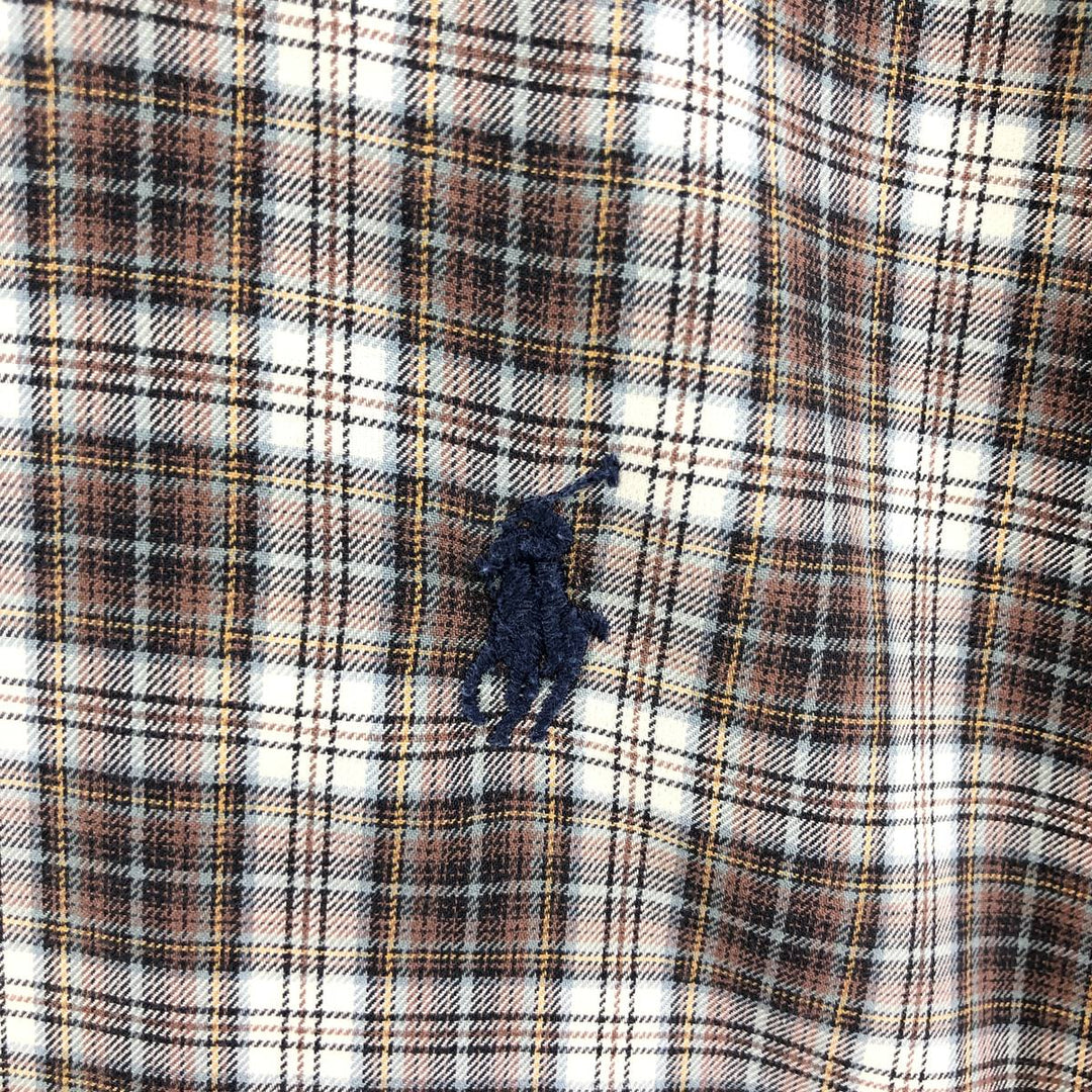 Ralph Lauren Classic Fit Long Sleeve Button Down Check Shirt Men's XL cotton brown type Vintage Second Hand