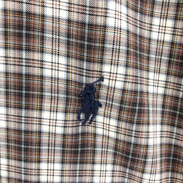 Ralph Lauren Classic Fit Long Sleeve Button Down Check Shirt Men's XL cotton brown type Vintage Second Hand