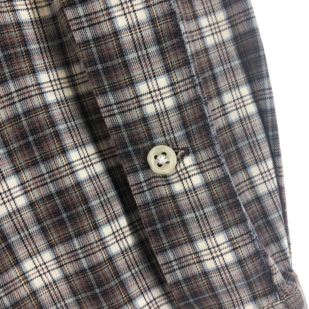 Ralph Lauren Classic Fit Long Sleeve Button Down Check Shirt Men's XL cotton brown type Vintage Second Hand
