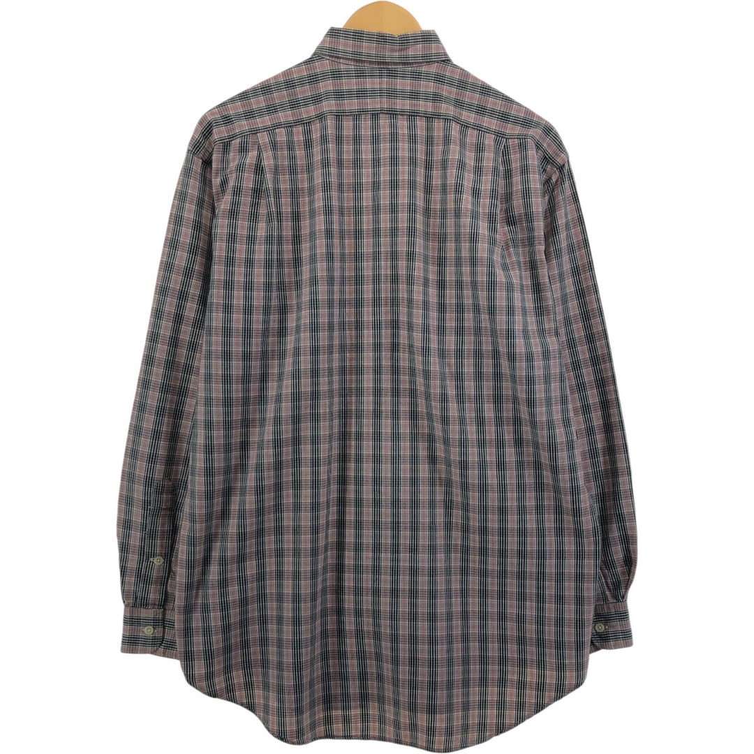 Ralph Lauren MARLOWE long sleeve button down check shirt, men's size M cotton black type Vintage Second Hand