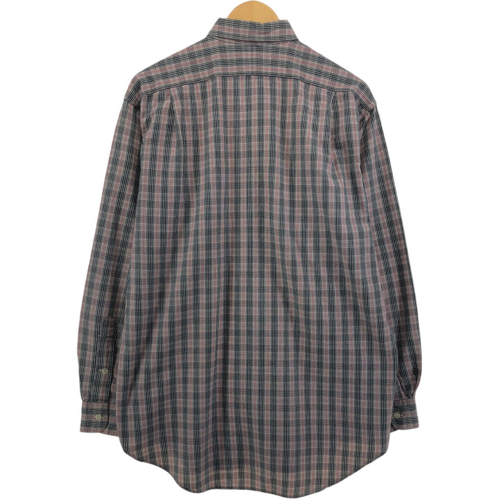 Ralph Lauren MARLOWE long sleeve button down check shirt, men's size M cotton black type Vintage Second Hand