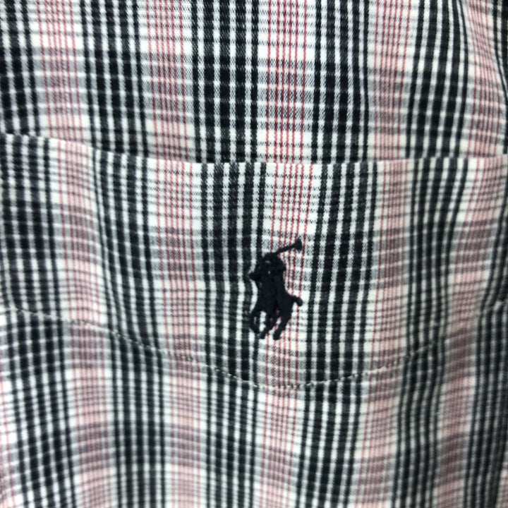 Ralph Lauren MARLOWE long sleeve button down check shirt, men's size M cotton black type Vintage Second Hand