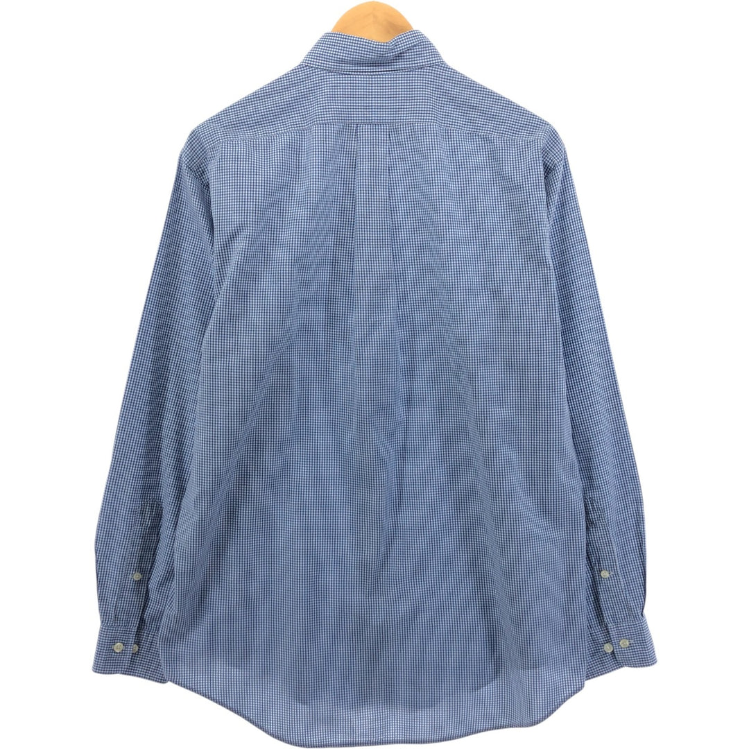 Ralph Lauren YARMOUTH Long Sleeve Button-Down Check Shirt, Men's Size L cotton blue type Vintage Second Hand