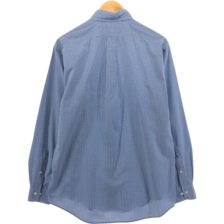 Ralph Lauren YARMOUTH Long Sleeve Button-Down Check Shirt, Men's Size L cotton blue type Vintage Second Hand