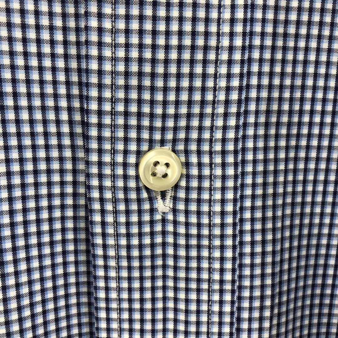 Ralph Lauren YARMOUTH Long Sleeve Button-Down Check Shirt, Men's Size L cotton blue type Vintage Second Hand