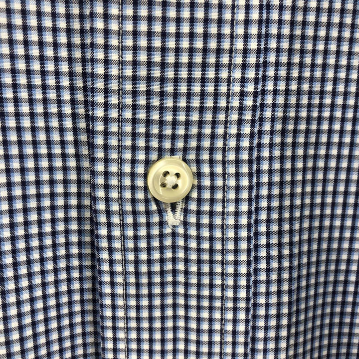 Ralph Lauren YARMOUTH Long Sleeve Button-Down Check Shirt, Men's Size L cotton blue type Vintage Second Hand