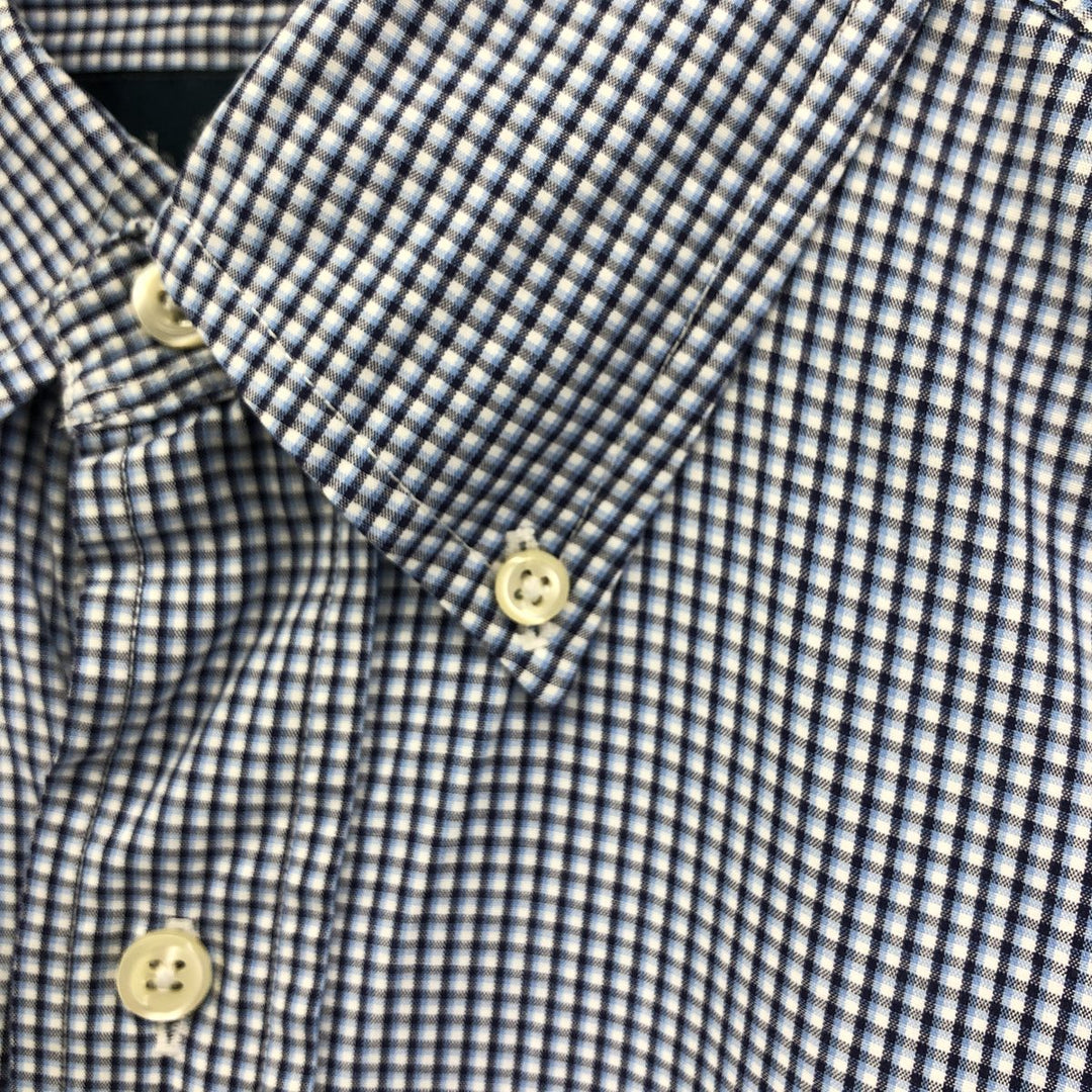 Ralph Lauren YARMOUTH Long Sleeve Button-Down Check Shirt, Men's Size L cotton blue type Vintage Second Hand