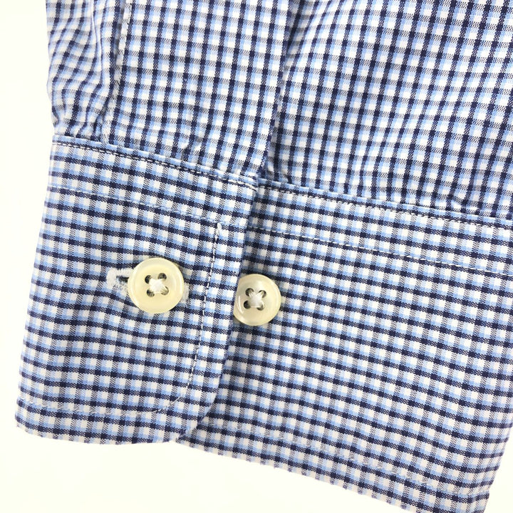 Ralph Lauren YARMOUTH Long Sleeve Button-Down Check Shirt, Men's Size L cotton blue type Vintage Second Hand