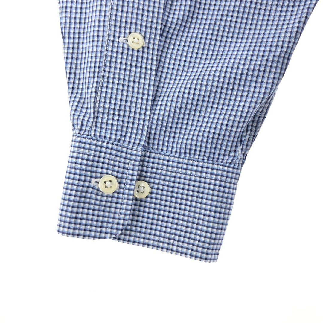 Ralph Lauren YARMOUTH Long Sleeve Button-Down Check Shirt, Men's Size L cotton blue type Vintage Second Hand