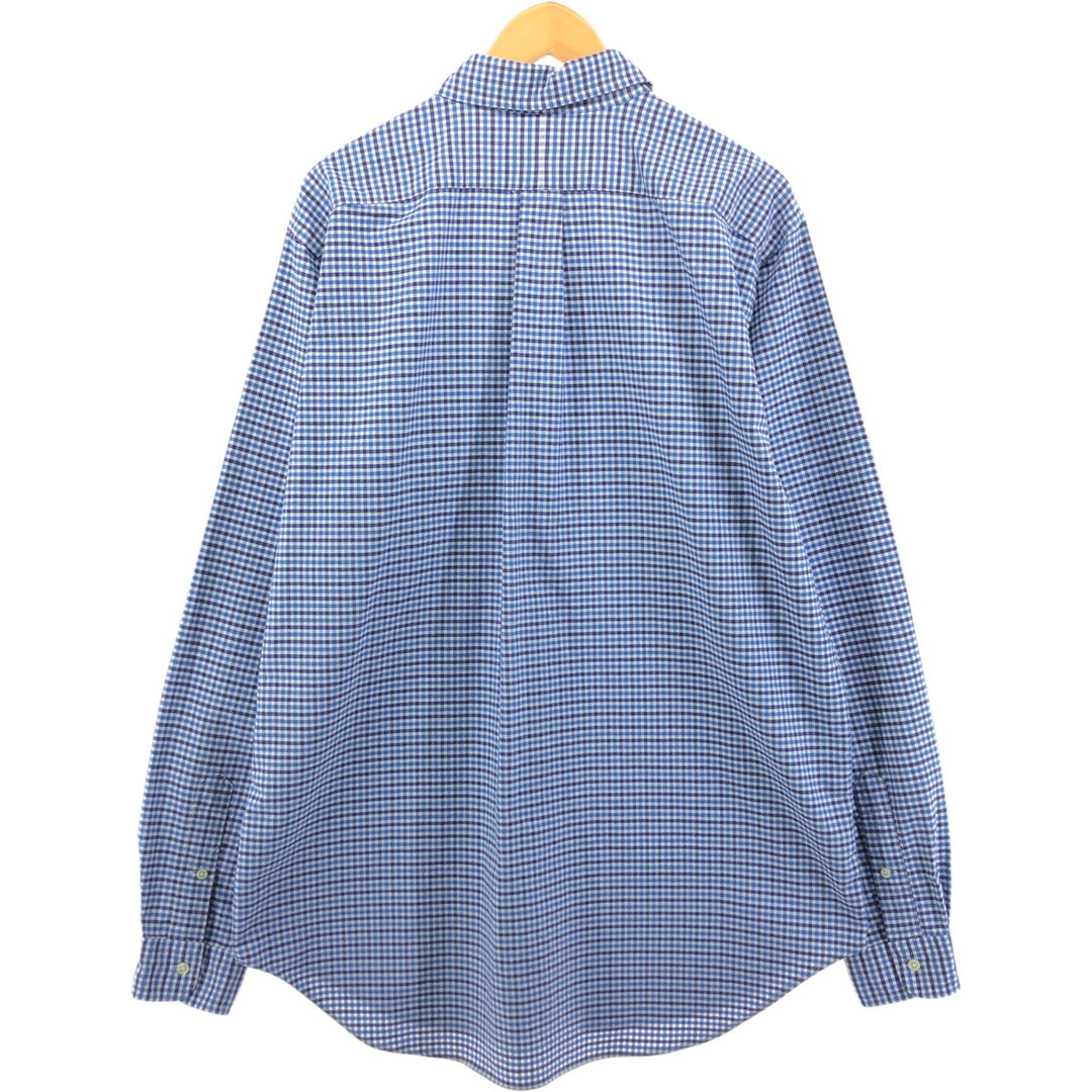 Ralph Lauren Classic Fit Long Sleeve Button Down Check Shirt Men's Size L cotton blue type Vintage Second Hand