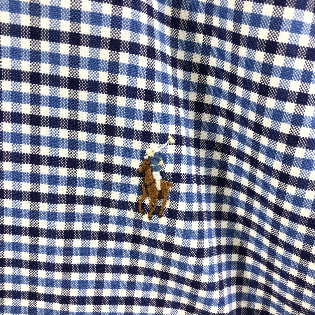 Ralph Lauren Classic Fit Long Sleeve Button Down Check Shirt Men's Size L cotton blue type Vintage Second Hand