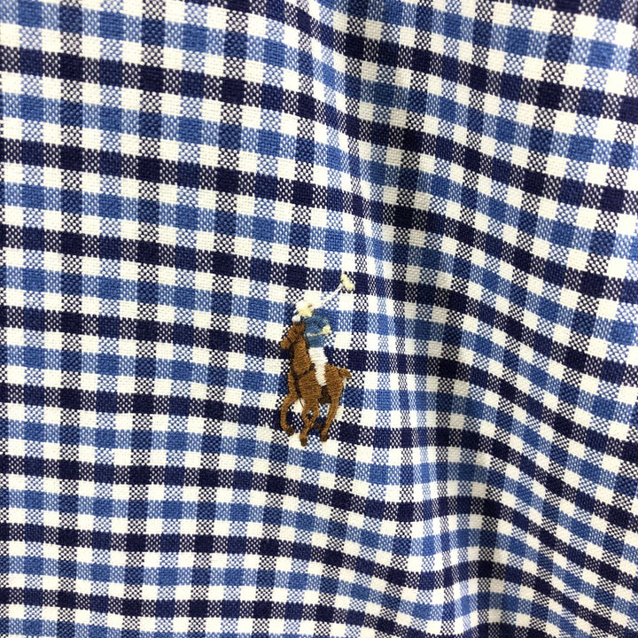 Ralph Lauren Classic Fit Long Sleeve Button Down Check Shirt Men's Size L cotton blue type Vintage Second Hand