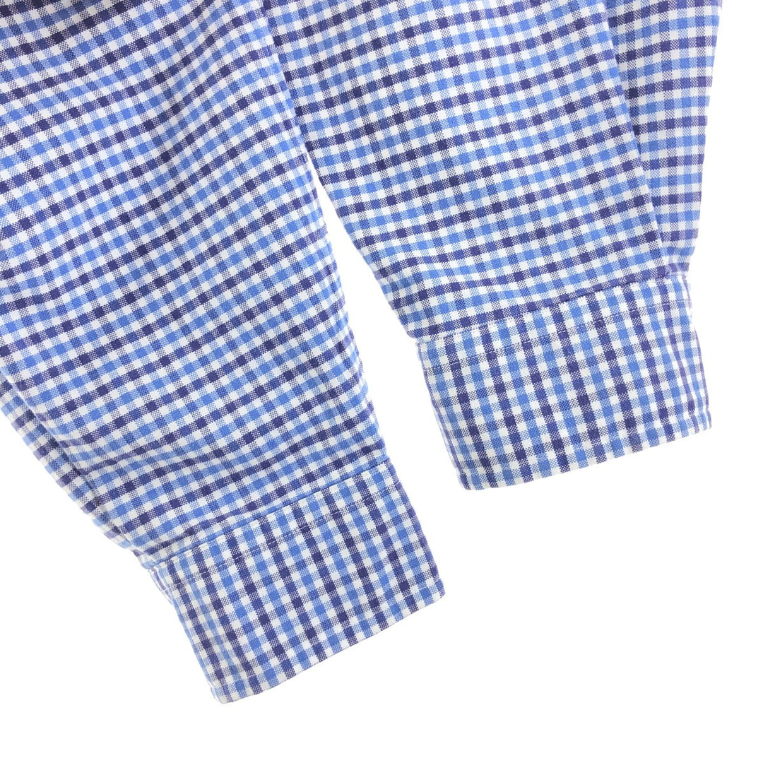 Ralph Lauren Classic Fit Long Sleeve Button Down Check Shirt Men's Size L cotton blue type Vintage Second Hand