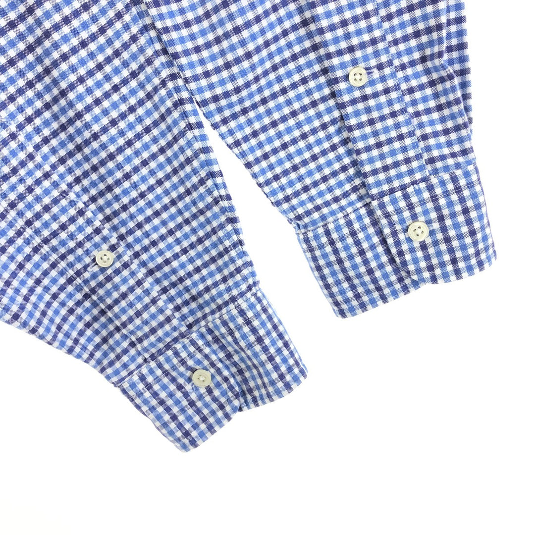 Ralph Lauren Classic Fit Long Sleeve Button Down Check Shirt Men's Size L cotton blue type Vintage Second Hand