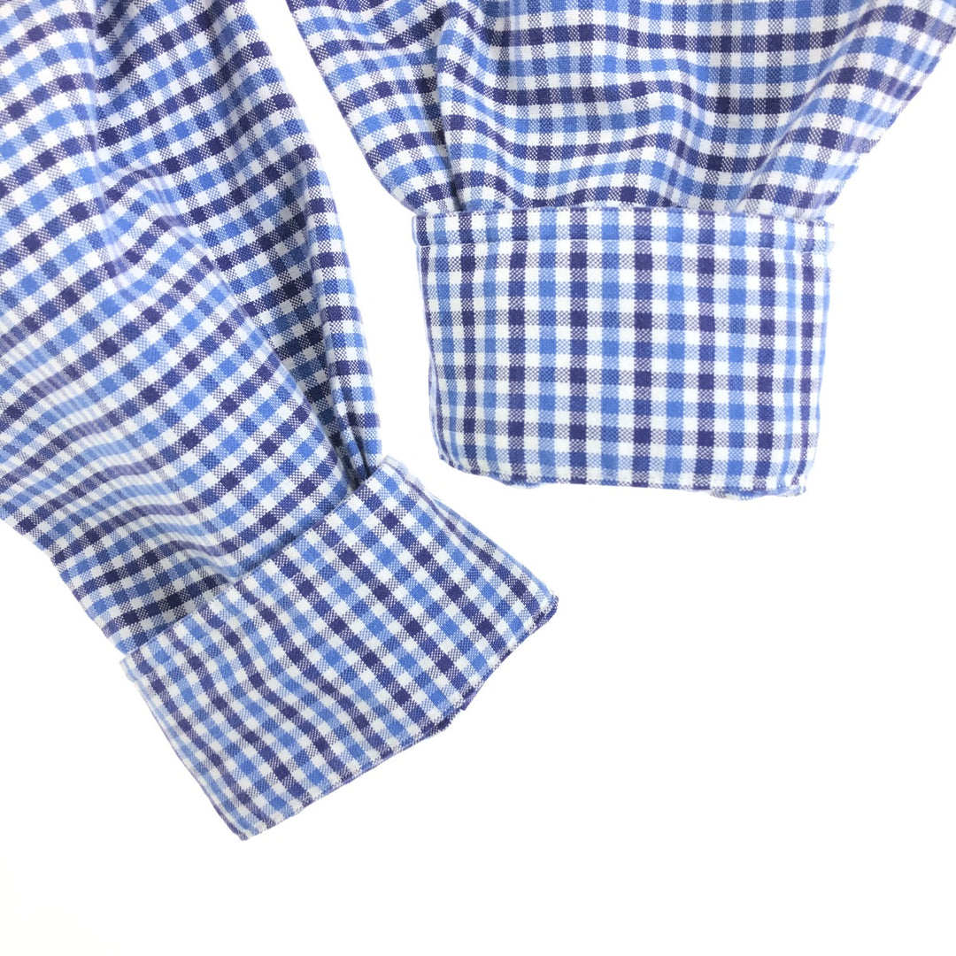 Ralph Lauren Classic Fit Long Sleeve Button Down Check Shirt Men's Size L cotton blue type Vintage Second Hand