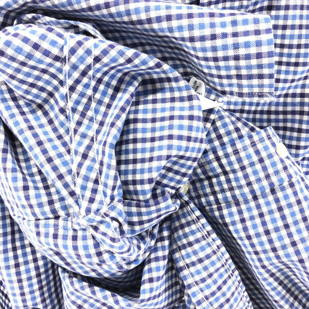 Ralph Lauren Classic Fit Long Sleeve Button Down Check Shirt Men's Size L cotton blue type Vintage Second Hand