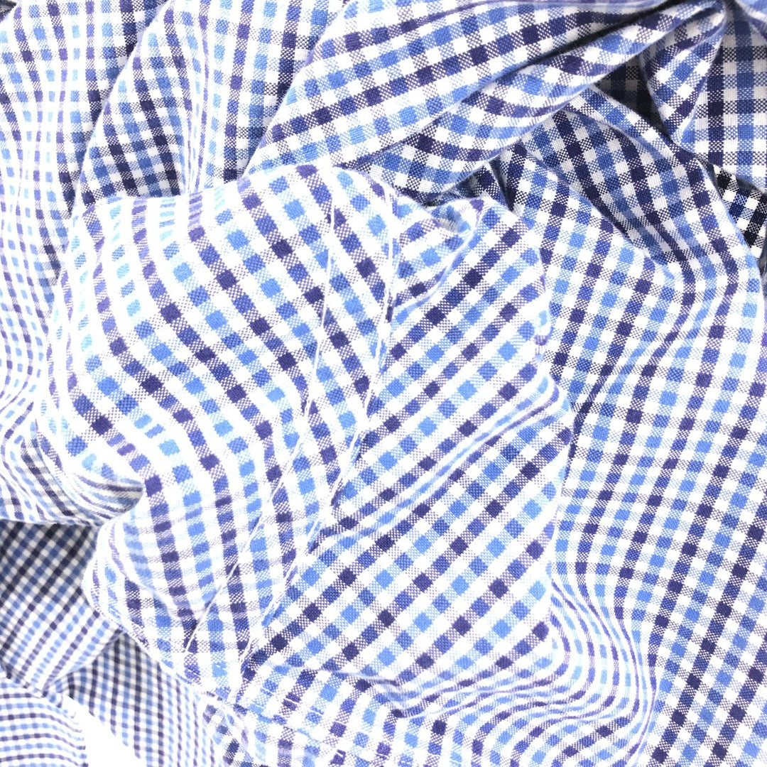 Ralph Lauren Classic Fit Long Sleeve Button Down Check Shirt Men's Size L cotton blue type Vintage Second Hand