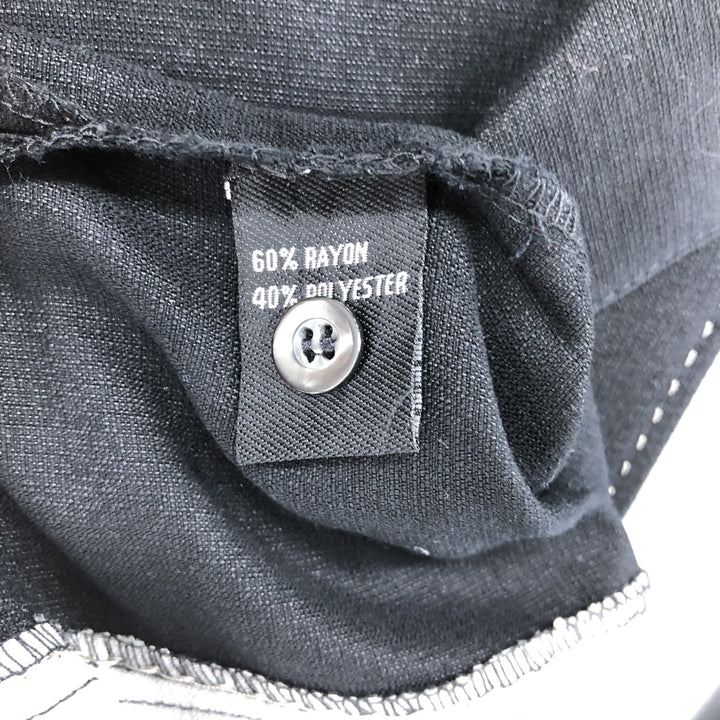 MILANO BAY Two-tone short-sleeve open-collar rayon shirt, box shirt, men's size M Rayon black type Vintage Second Hand