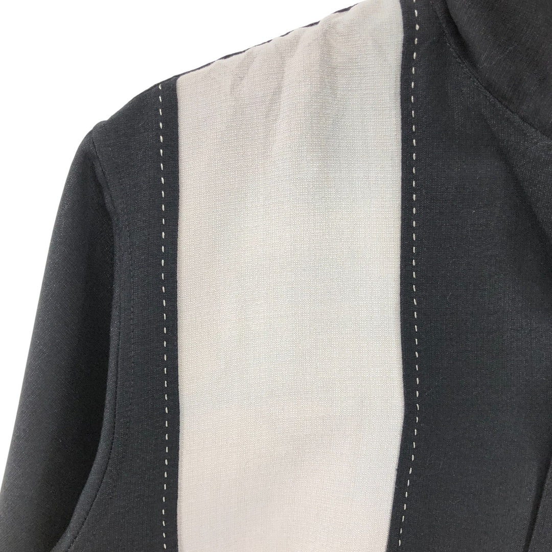 MILANO BAY Two-tone short-sleeve open-collar rayon shirt, box shirt, men's size M Rayon black type Vintage Second Hand