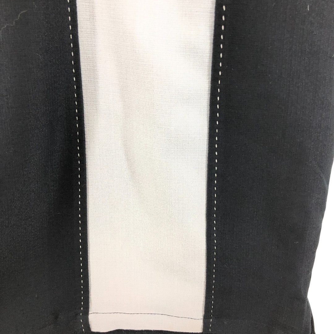 MILANO BAY Two-tone short-sleeve open-collar rayon shirt, box shirt, men's size M Rayon black type Vintage Second Hand