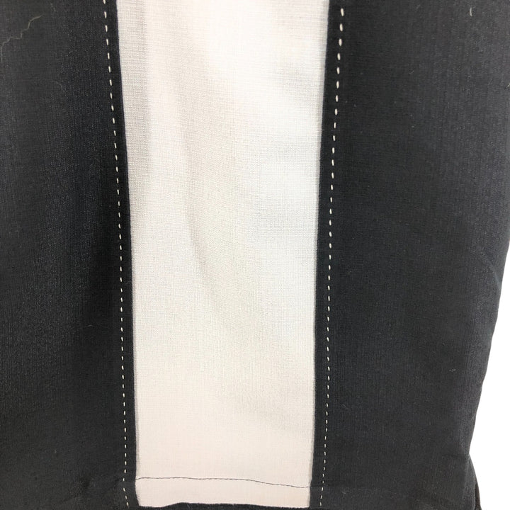 MILANO BAY Two-tone short-sleeve open-collar rayon shirt, box shirt, men's size M Rayon black type Vintage Second Hand