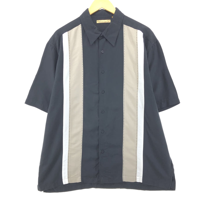 THE HAVANERA CO. Two-tone short-sleeve rayon shirt, box shirt, men's size XL Rayon black type Vintage Second Hand