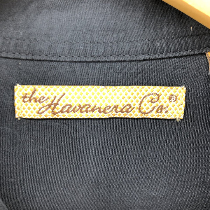 THE HAVANERA CO. Two-tone short-sleeve rayon shirt, box shirt, men's size XL Rayon black type Vintage Second Hand