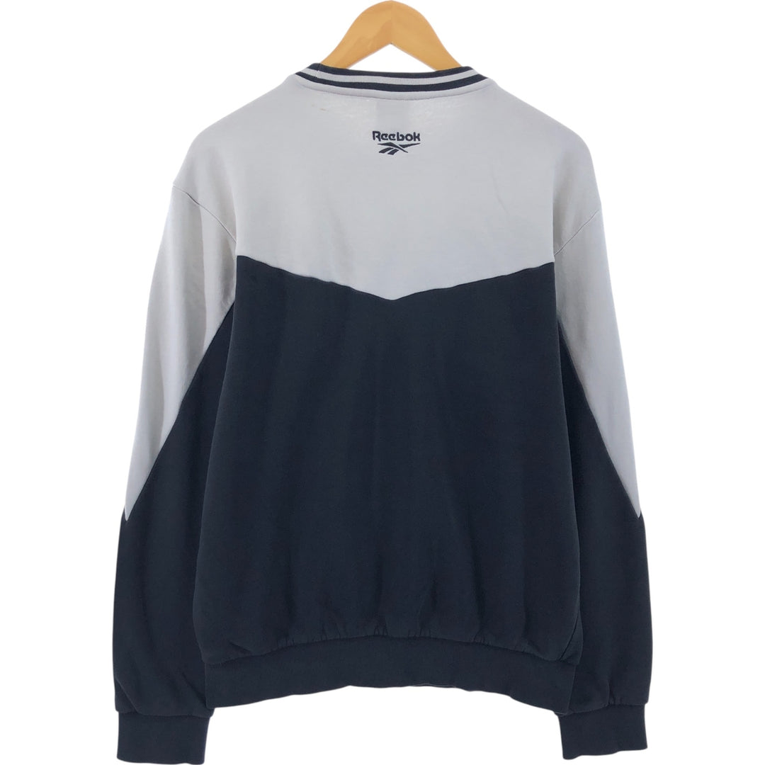 Reebok Two-tone logo sweatshirt, men's size M cotton gray type Vintage Second Hand