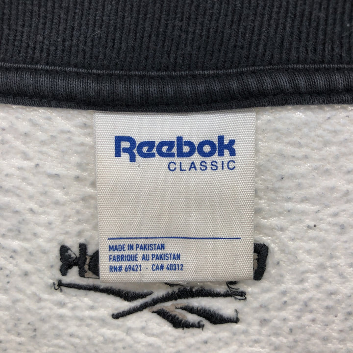 Reebok Two-tone logo sweatshirt, men's size M cotton gray type Vintage Second Hand
