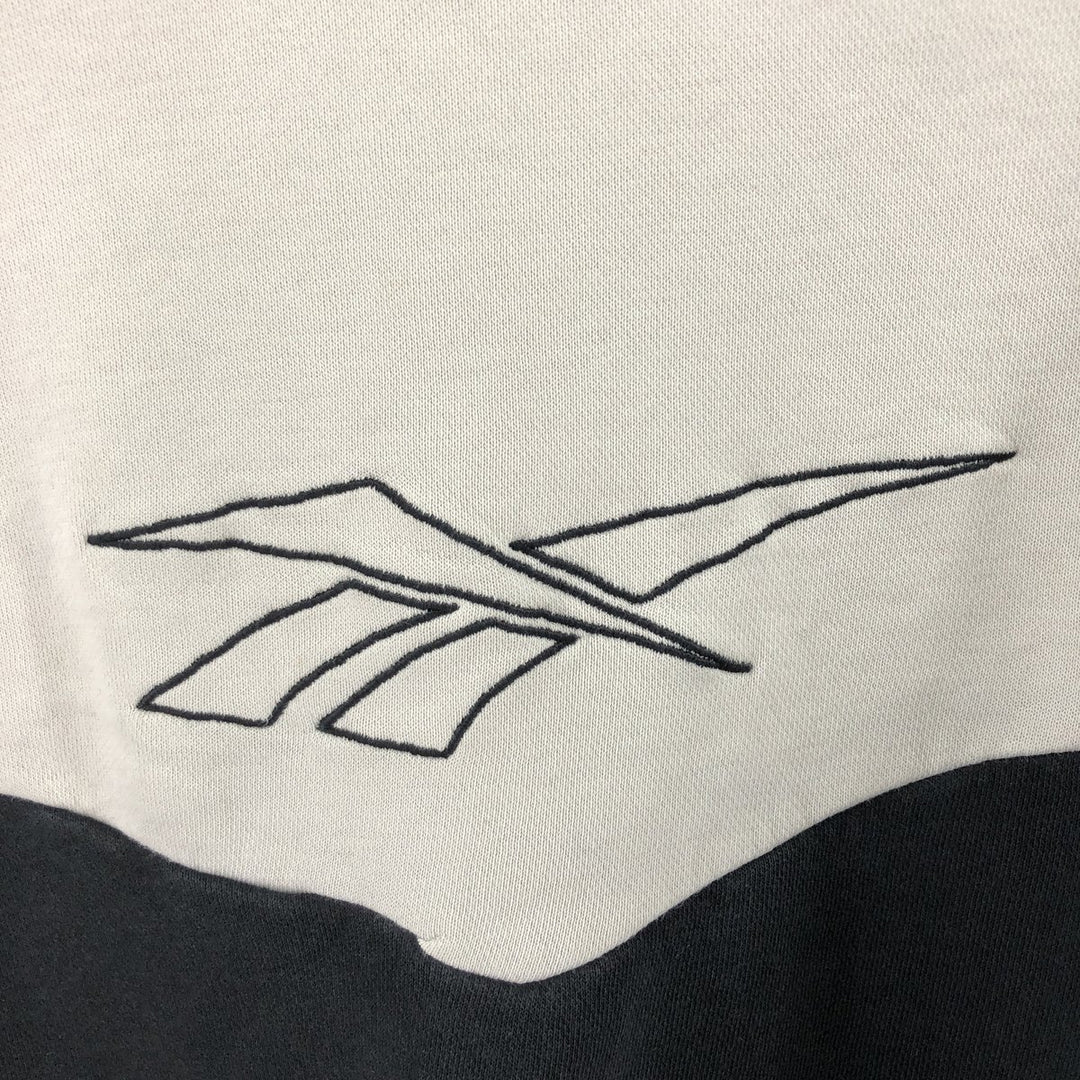 Reebok Two-tone logo sweatshirt, men's size M cotton gray type Vintage Second Hand