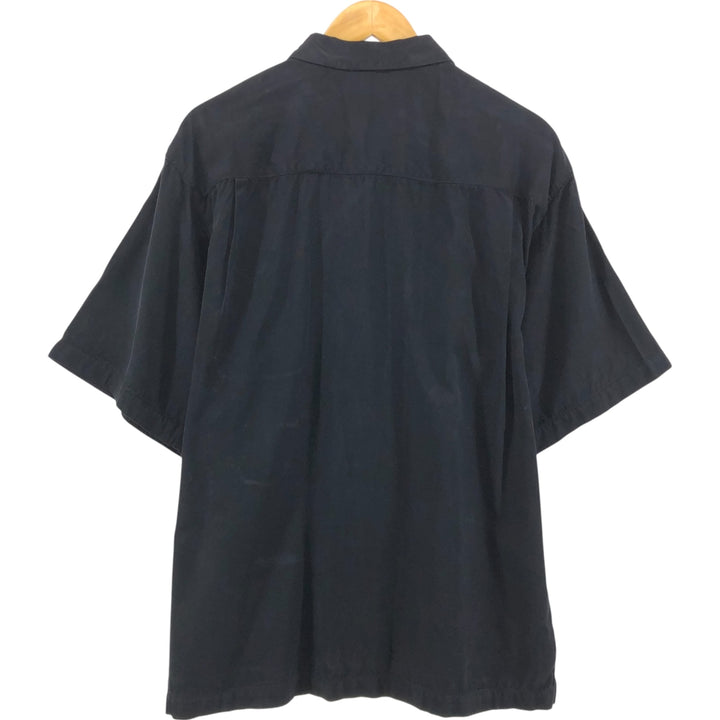 Tommy Bahama short sleeve open collar silk shirt, box shirt, men's size L silk black type Vintage Second Hand