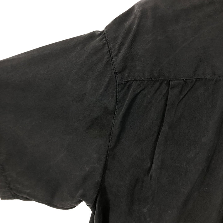 Tommy Bahama short sleeve open collar silk shirt, box shirt, men's size L silk black type Vintage Second Hand