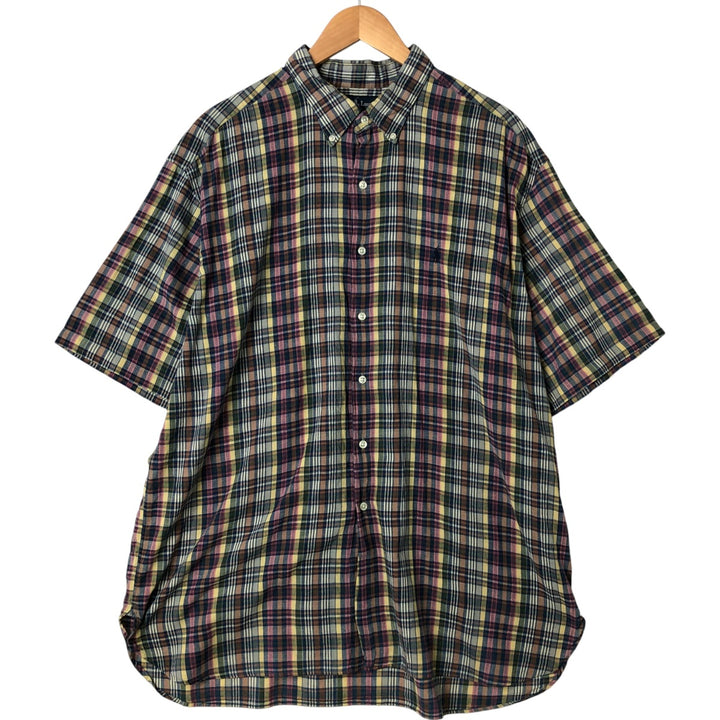 Ralph Lauren MCMEEL short sleeve button down check shirt, men's size XXL cotton pink type Vintage Second Hand
