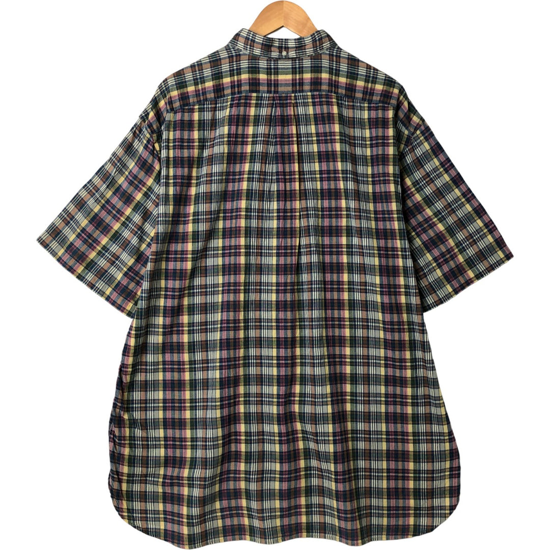 Ralph Lauren MCMEEL short sleeve button down check shirt, men's size XXL cotton pink type Vintage Second Hand
