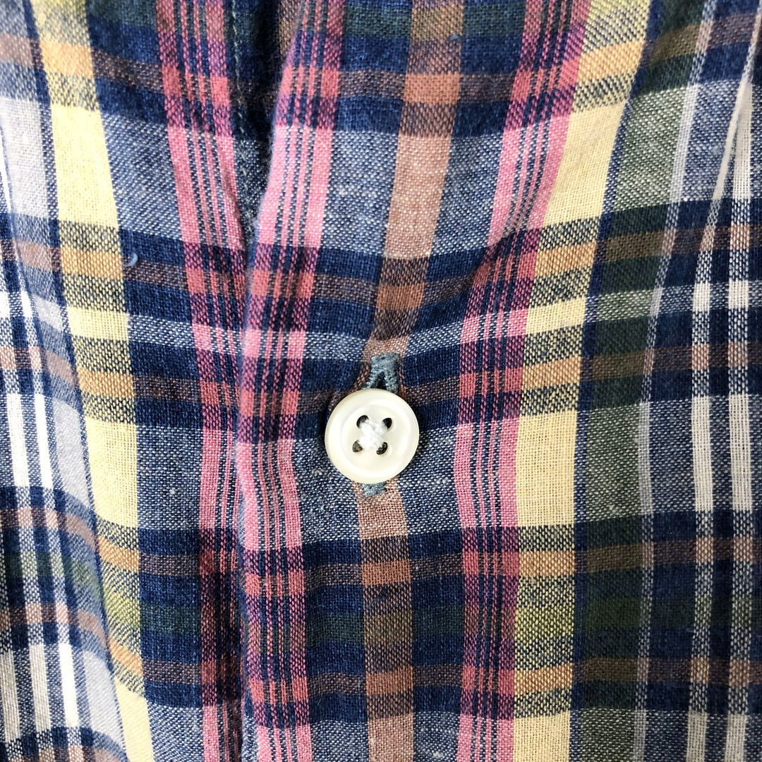 Ralph Lauren MCMEEL short sleeve button down check shirt, men's size XXL cotton pink type Vintage Second Hand