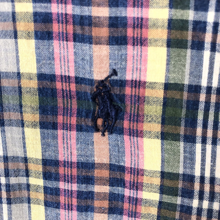 Ralph Lauren MCMEEL short sleeve button down check shirt, men's size XXL cotton pink type Vintage Second Hand