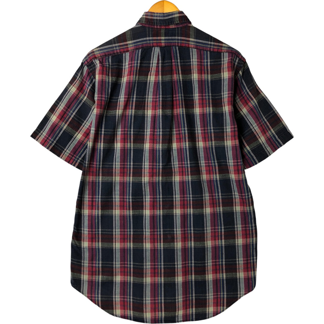 Ralph Lauren short sleeve button down check shirt, men's size S cotton red type Vintage Second Hand