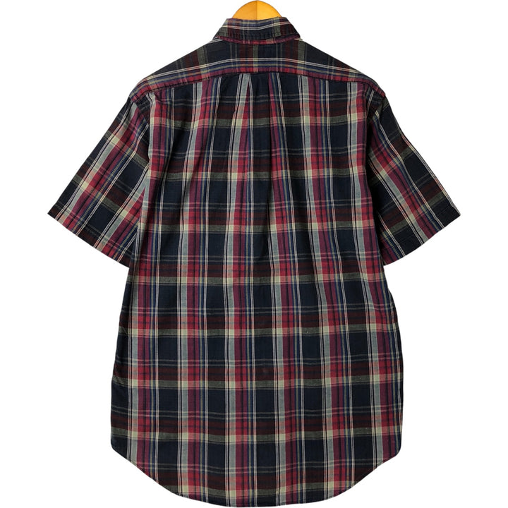 Ralph Lauren short sleeve button down check shirt, men's size S cotton red type Vintage Second Hand
