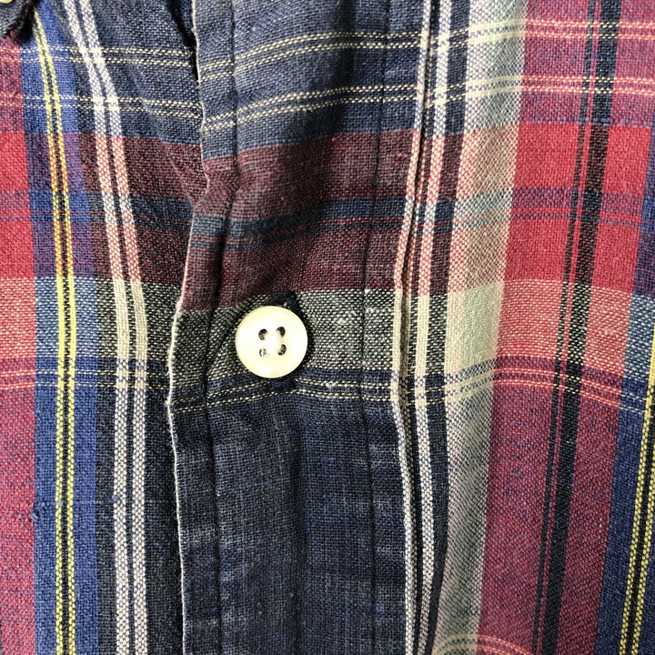 Ralph Lauren short sleeve button down check shirt, men's size S cotton red type Vintage Second Hand