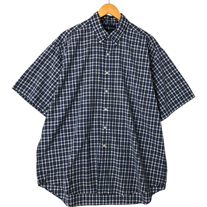 Ralph Lauren BLAKE short sleeve button down check shirt men's XL size cotton blue type Vintage Second Hand