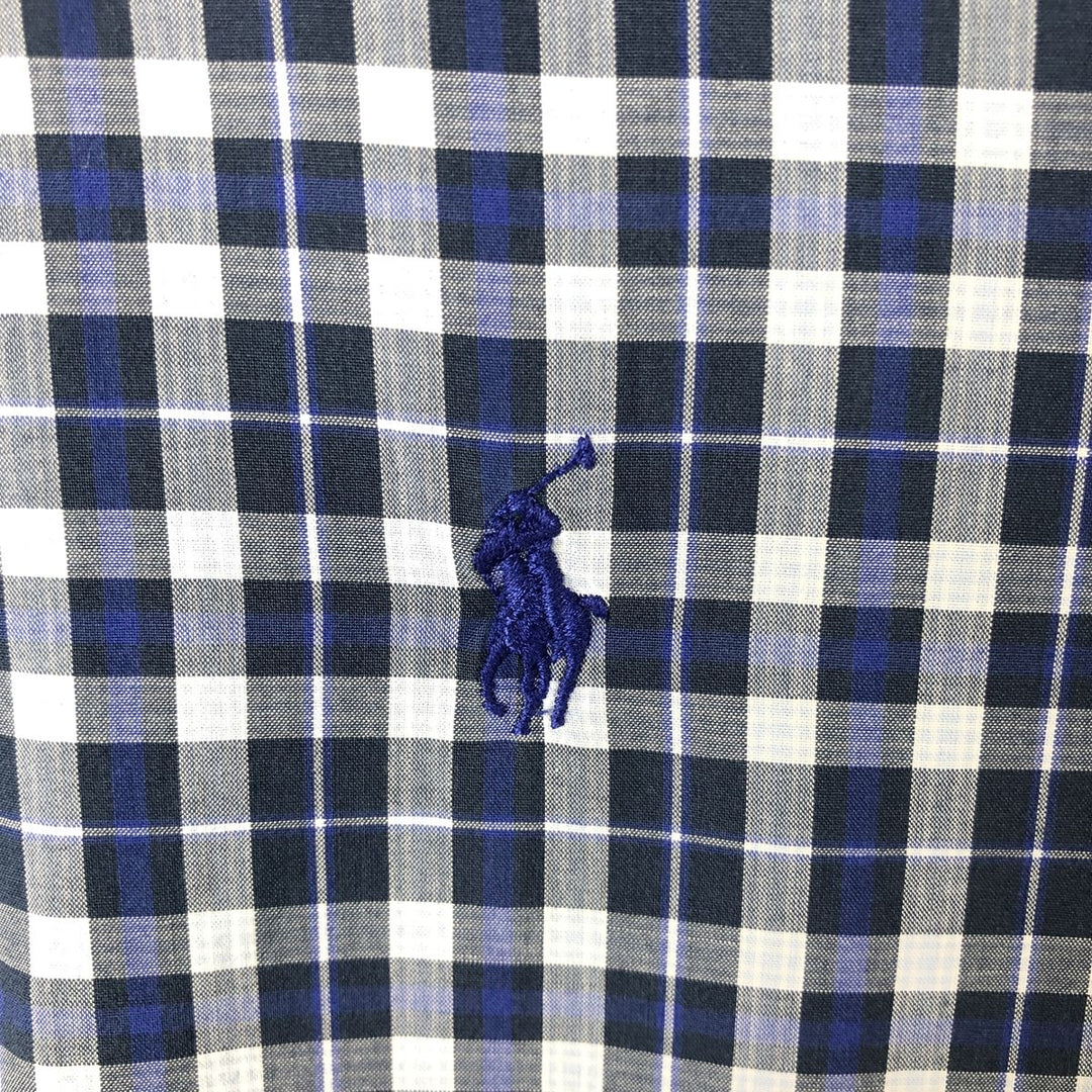 Ralph Lauren BLAKE short sleeve button down check shirt men's XL size cotton blue type Vintage Second Hand