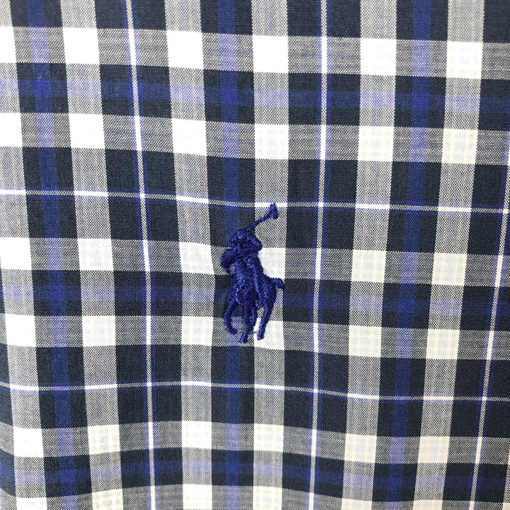 Ralph Lauren BLAKE short sleeve button down check shirt men's XL size cotton blue type Vintage Second Hand