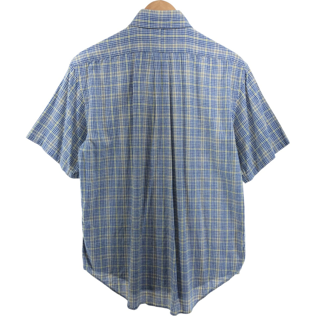 90'S Ralph Lauren CHAPS short sleeve button down check shirt men's size M vintage cotton green type Vintage Second Hand