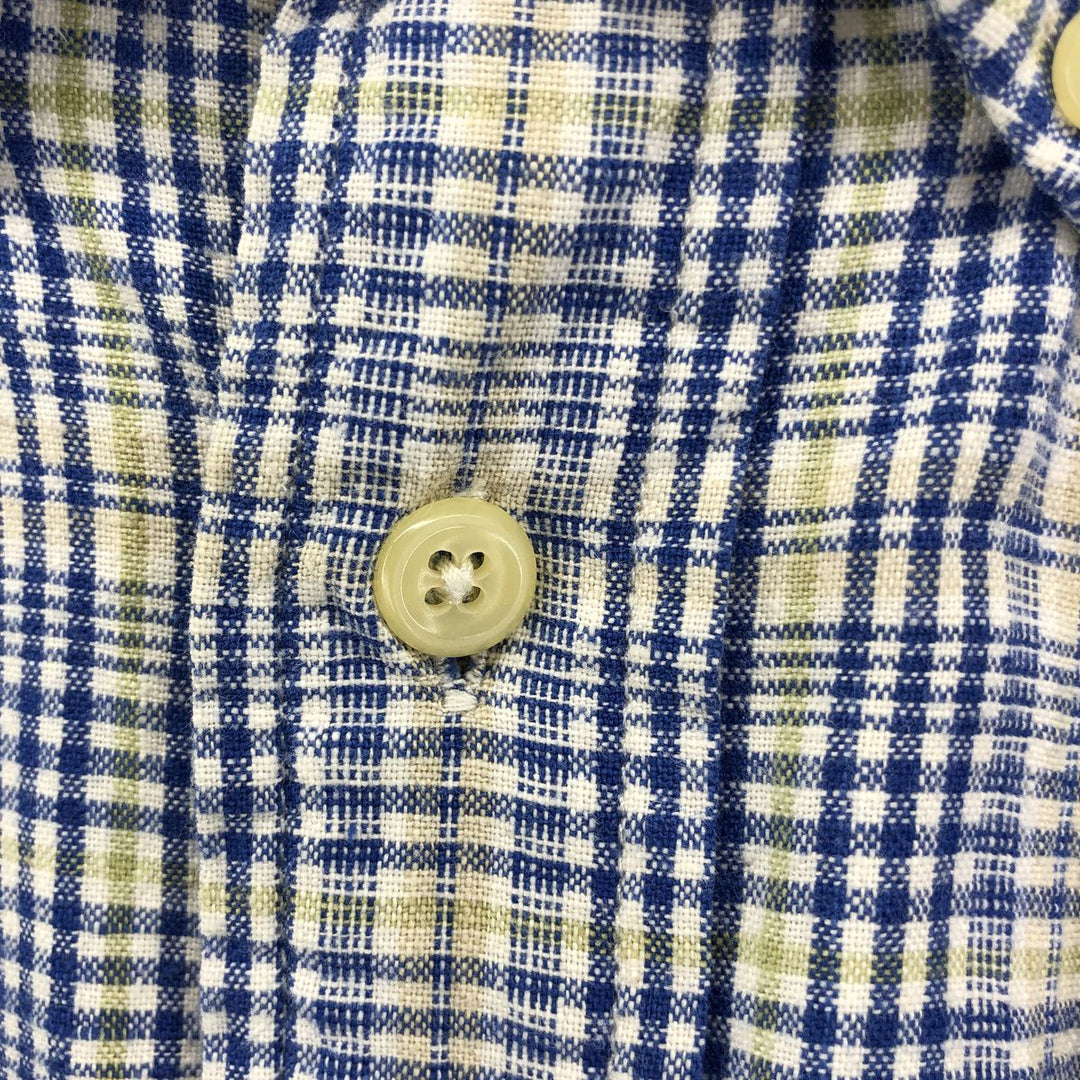 90'S Ralph Lauren CHAPS short sleeve button down check shirt men's size M vintage cotton green type Vintage Second Hand