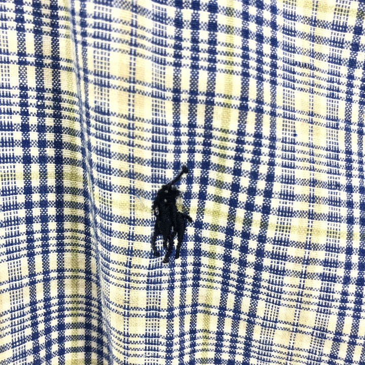 90'S Ralph Lauren CHAPS short sleeve button down check shirt men's size M vintage cotton green type Vintage Second Hand
